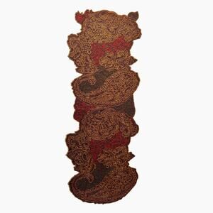 Large Hand-Beaded Textile Wall Panel, Organic Abstract Form